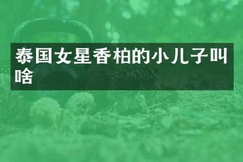 泰国女星香柏的小儿子叫啥