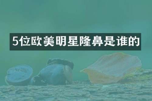 5位欧美明星隆鼻是谁的