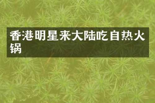 香港明星来大陆吃自热火锅