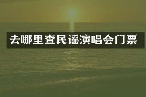 去哪里查民谣演唱会门票