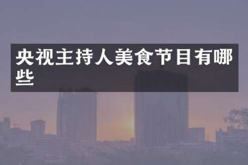 央视主持人美食节目有哪些