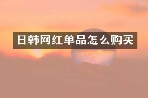 日韩网红单品怎么购买