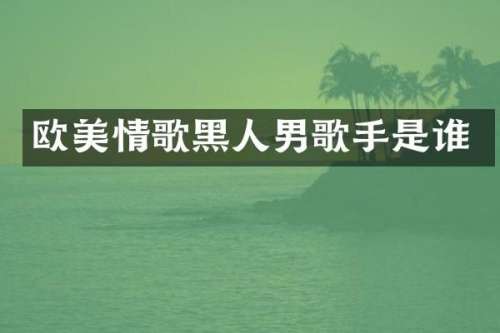 欧美情歌黑人男歌手是谁