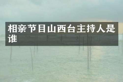 相亲节目山西台主持人是谁