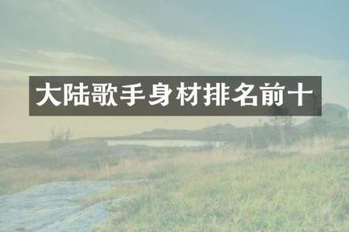 大陆歌手身材排名前十