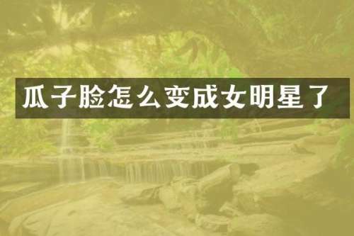 瓜子脸怎么变成女明星了