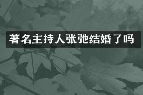 著名主持人张弛结婚了吗