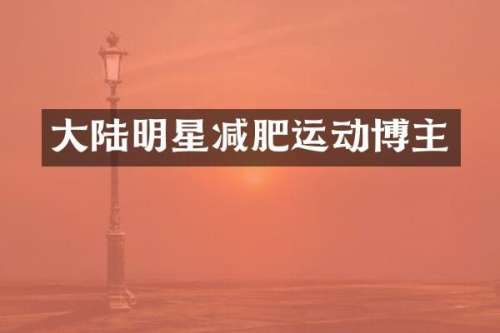 大陆明星减肥运动博主