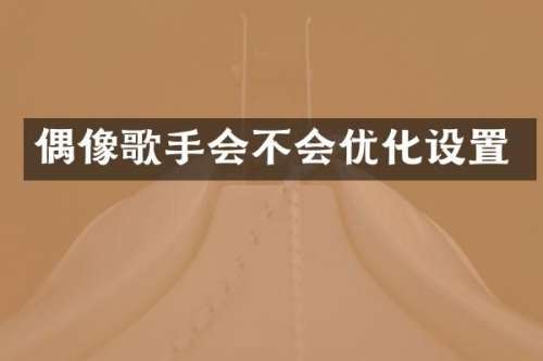 偶像歌手会不会优化设置