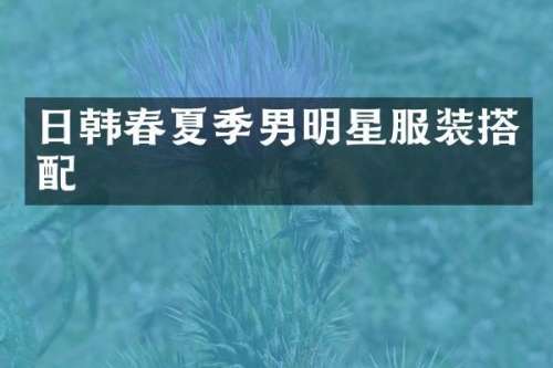 日韩春夏季男明星服装搭配