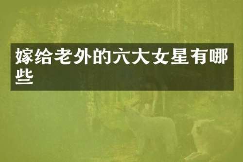 嫁给老外的六大女星有哪些
