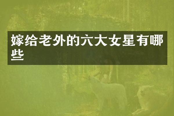 嫁给老外的六大女星有哪些
