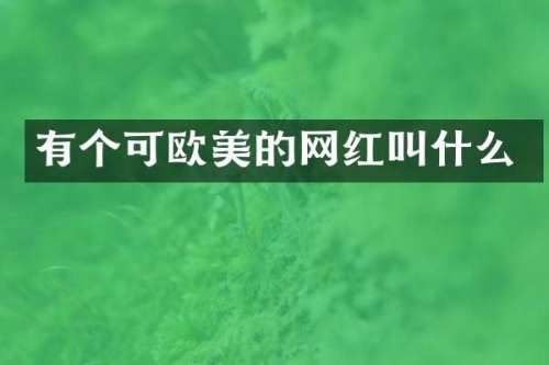 有个可欧美的网红叫什么