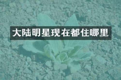 大陆明星现在都住哪里