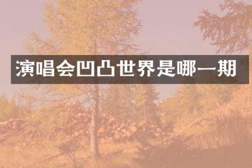 演唱会凹凸世界是哪一期