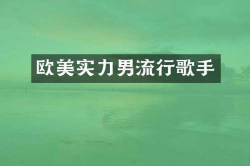 欧美实力男流行歌手