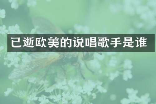 已逝欧美的说唱歌手是谁