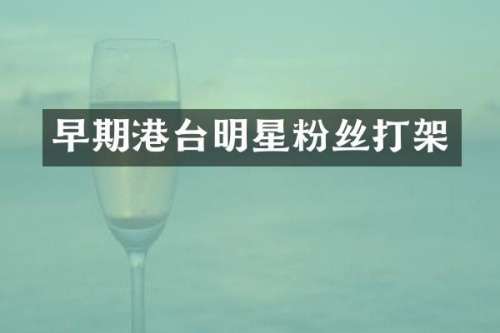 早期港台明星粉丝打架