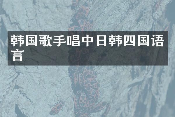 韩国歌手唱中日韩四国语言