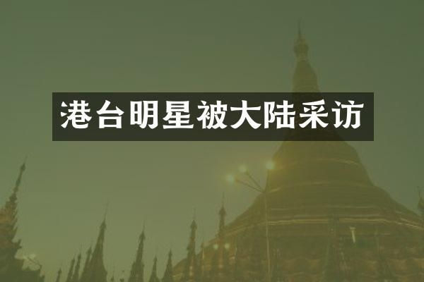 港台明星被大陆采访
