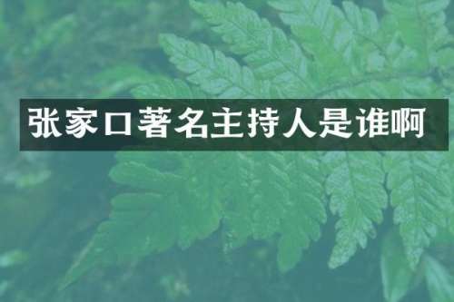 张家口著名主持人是谁啊
