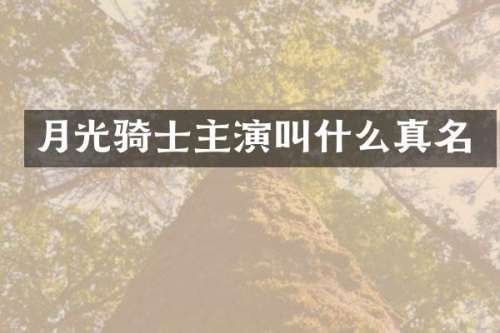 月光骑士主演叫什么真名