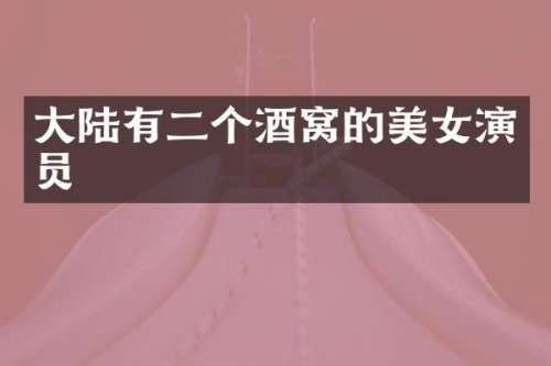 大陆有二个酒窝的演员