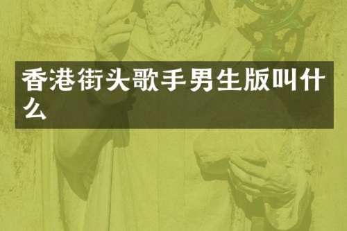 香港街头歌手男生版叫什么