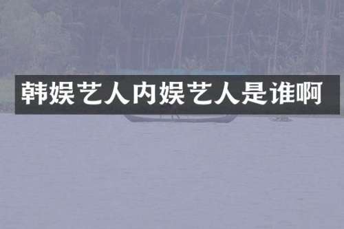 韩娱艺人内娱艺人是谁啊