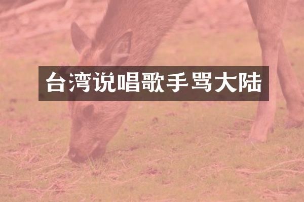 台湾说唱歌手骂大陆