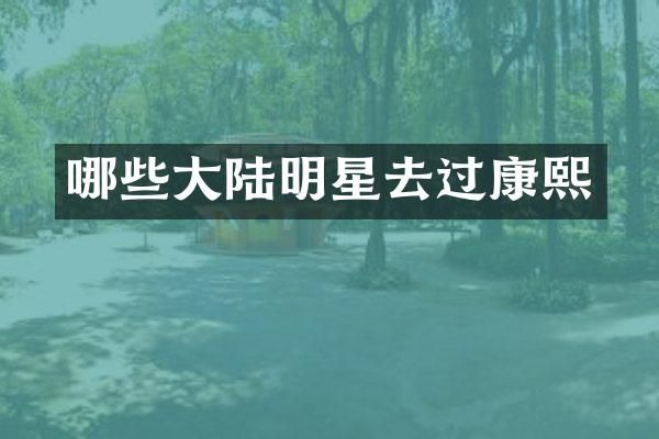 哪些大陆明星去过康熙