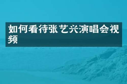 如何看待张艺兴演唱会视频