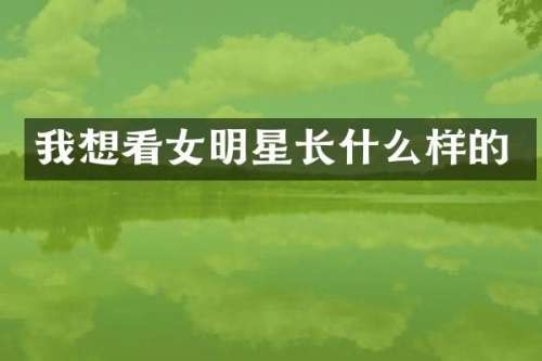 我想看女明星长什么样的