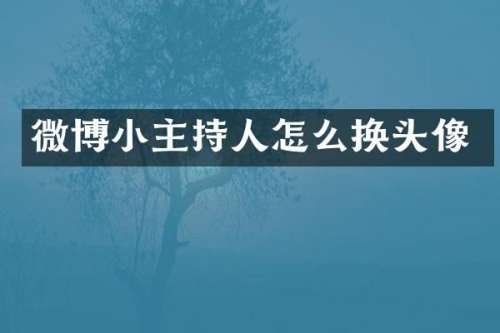 微博小主持人怎么换头像