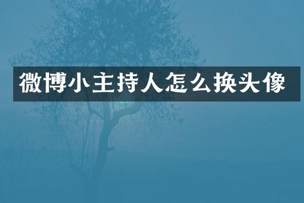 微博小主持人怎么换头像