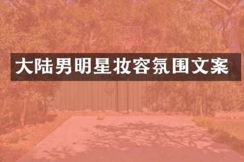 大陆男明星妆容氛围文案