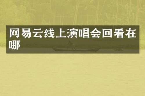 网易云线上演唱会回看在哪