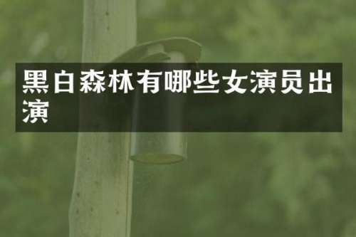 黑白森林有哪些女演员出演