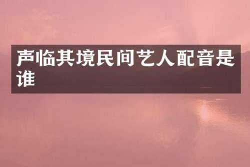 声临其境民间艺人配音是谁