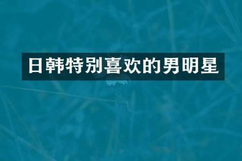 日韩特别喜欢的男明星