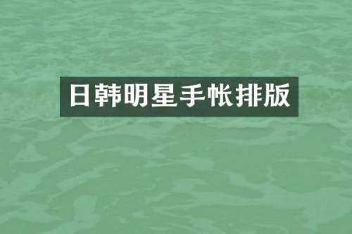 日韩明星手帐排版