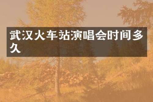 武汉火车站演唱会时间多久
