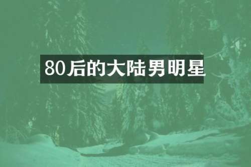 80后的大陆男明星