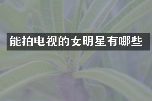 能拍电视的女明星有哪些
