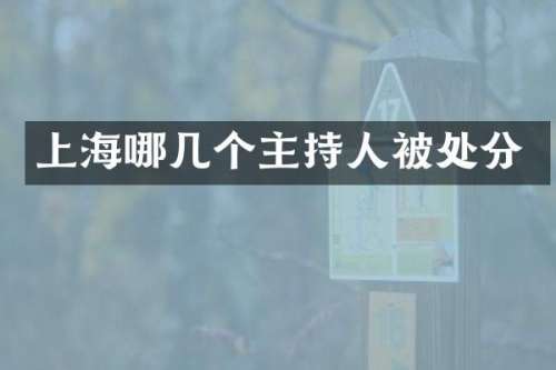 上海哪几个主持人被处分
