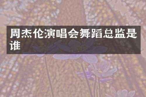 周杰伦演唱会舞蹈总监是谁