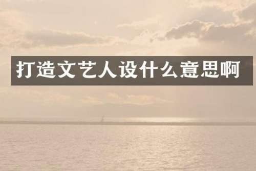 打造文艺人设什么意思啊