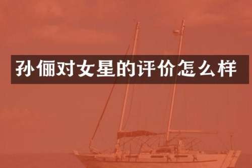 孙俪对女星的评价怎么样