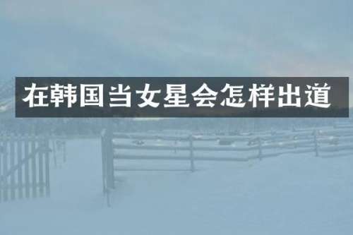 在韩国当女星会怎样出道