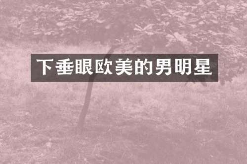 下垂眼欧美的男明星